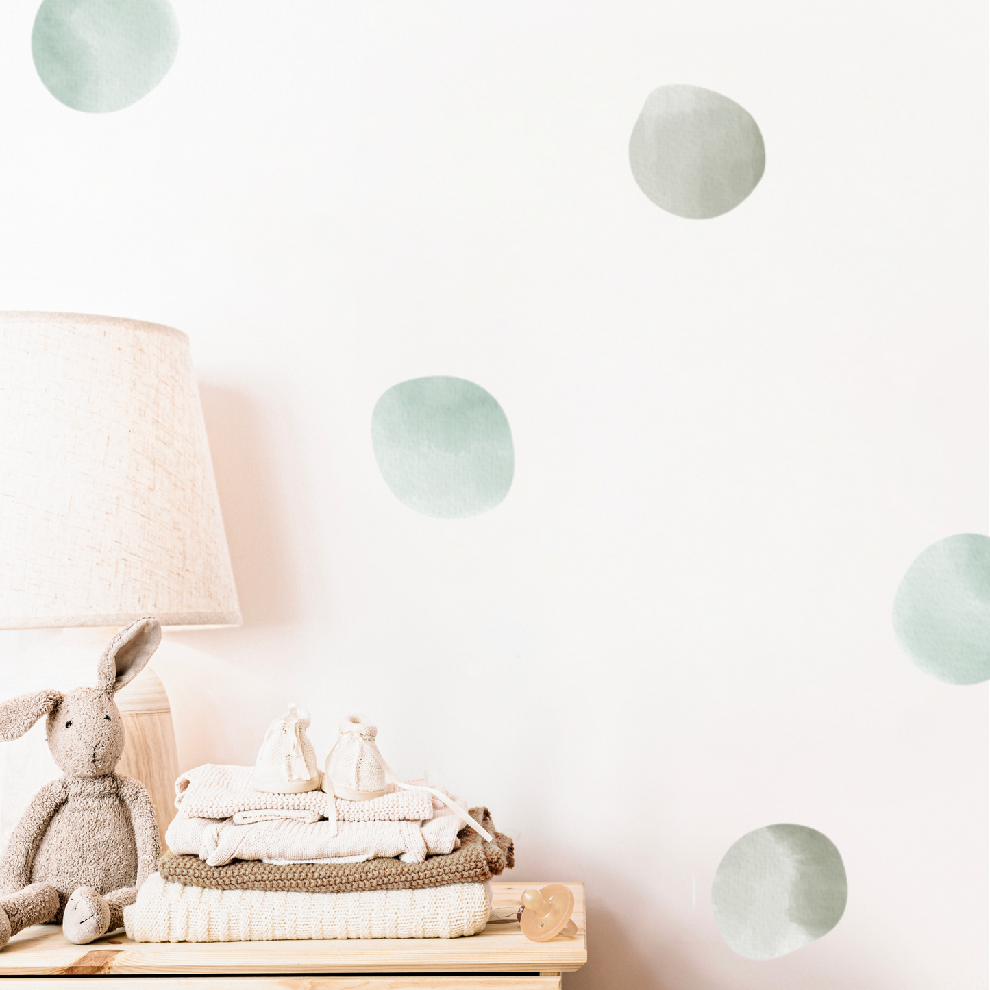Green/sage dot/spot decals. Non-toxic, eco-friendly, reusable wall stickers. Australian made.