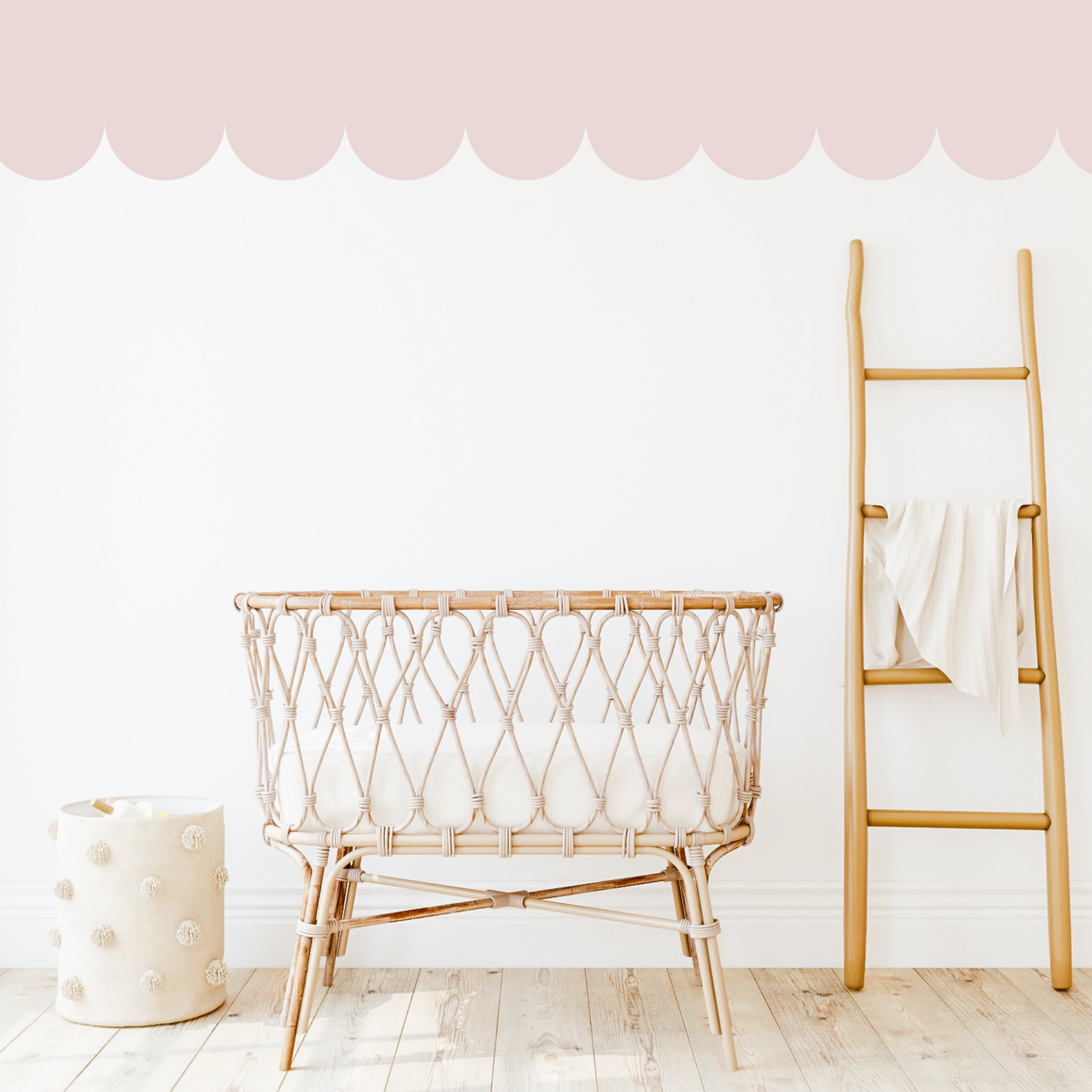 Scalloped edge wall decals. Non-toxic, eco-friendly, reusable wall stickers. Australian made.